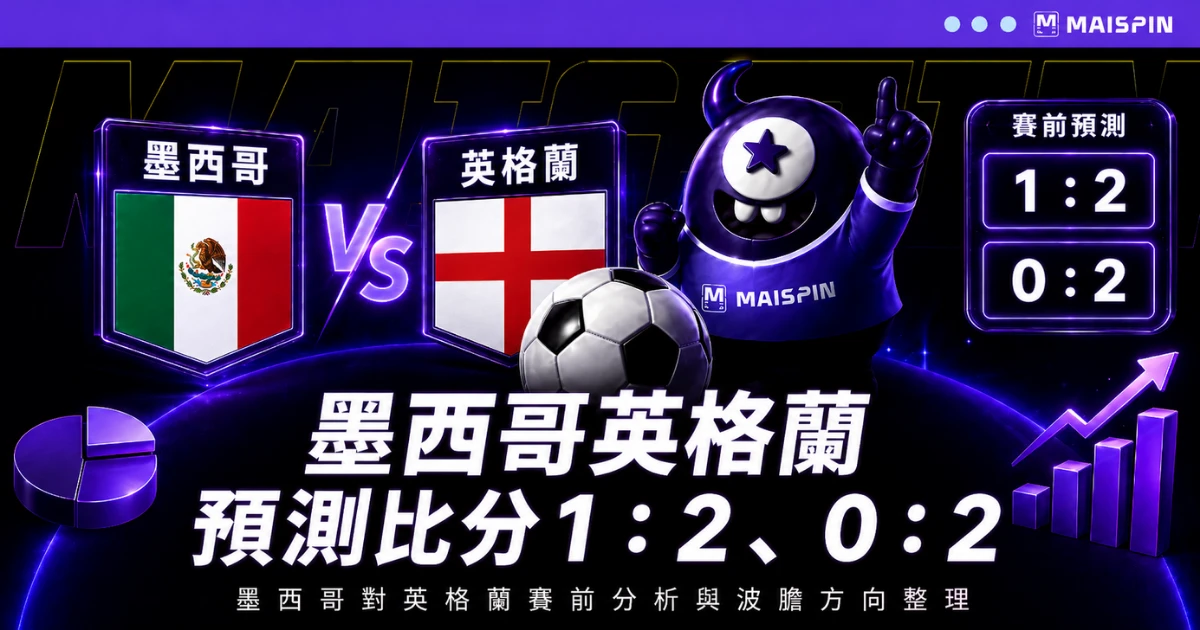 墨西哥英格蘭預測比分1：2、0：2 英格蘭中前場更完整，墨西哥要守住前段壓力